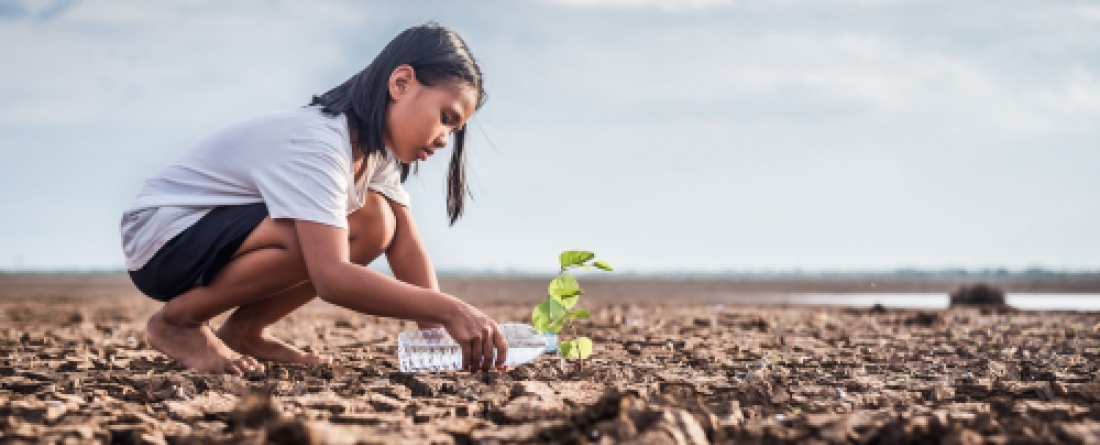 girl watering