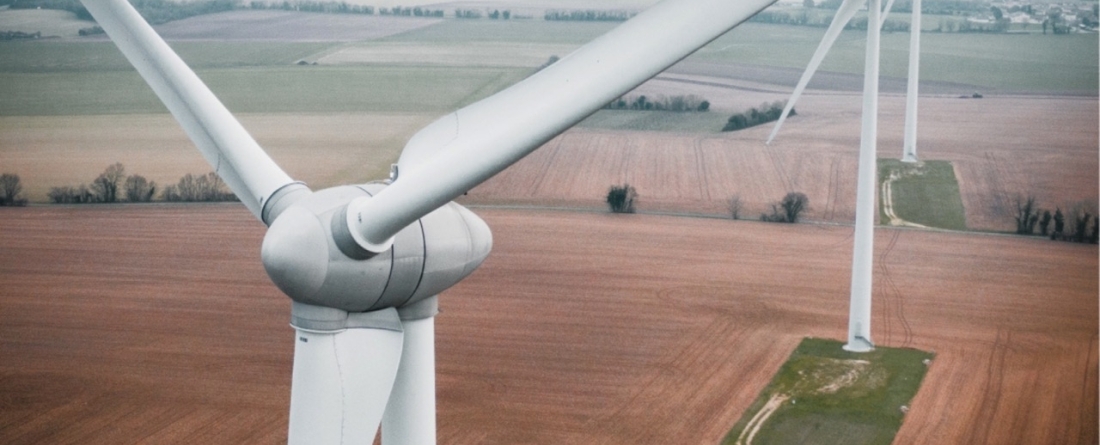 picture of wind turbine in a field