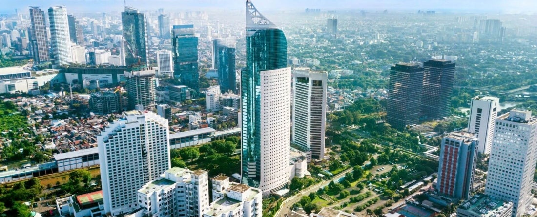 Aerial photo of BNI 46 Tower in Jakarta, Indonesia