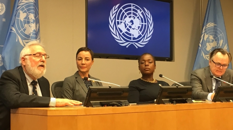 irv at UN press event